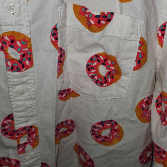 Men's Cut - H&M Divided Blue All Over Donut Print Button Down - Picture 5 of 12